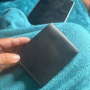 Sleek Black Faux Leather Card Holder Wallet